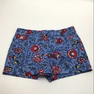LOFT Outlet Womens Sz 8 Blue Multicolor Bright Floral 100% Cotton 4" Chino Short